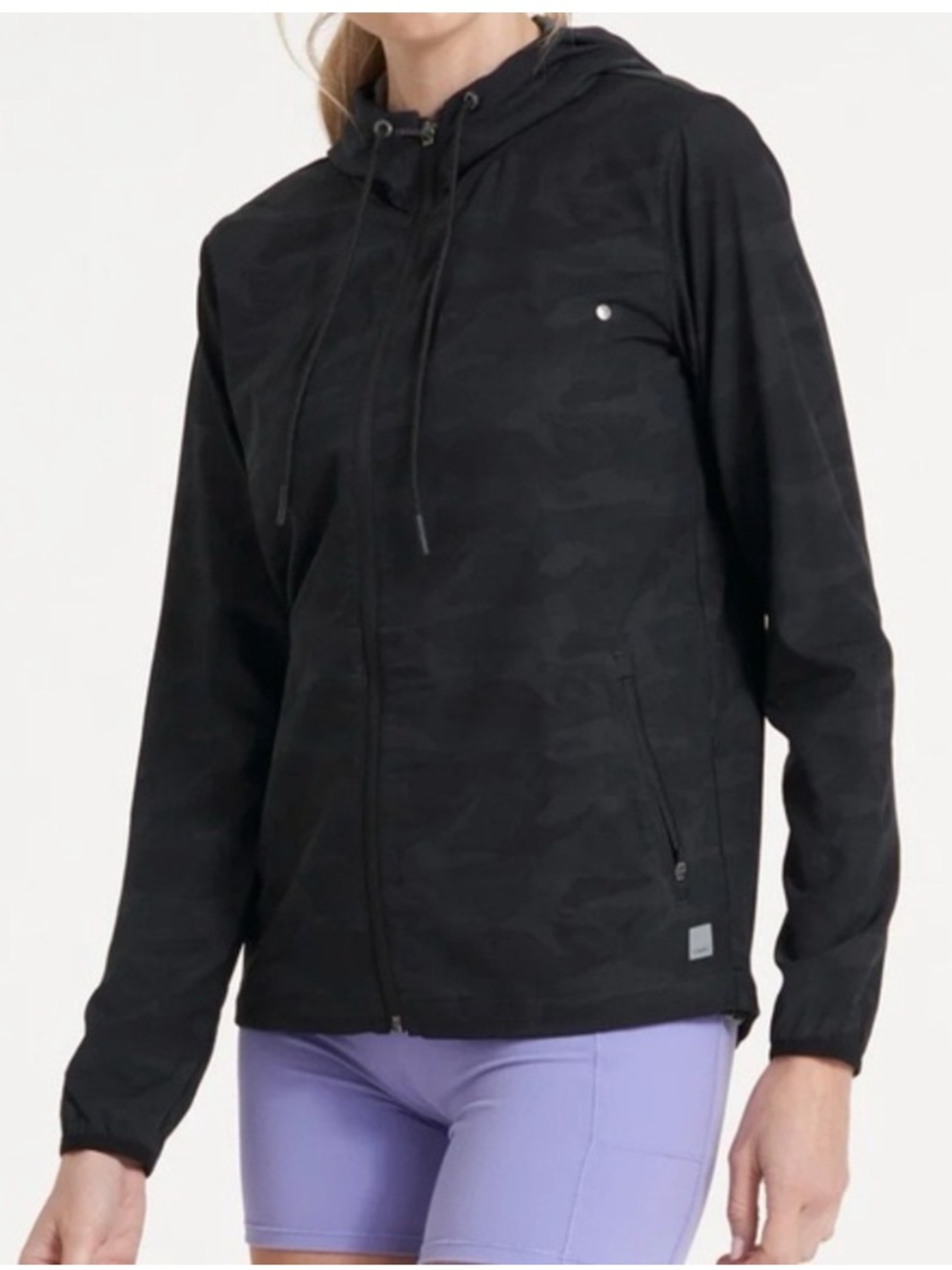 Vuori Black Camo Hooded Zip Jacket